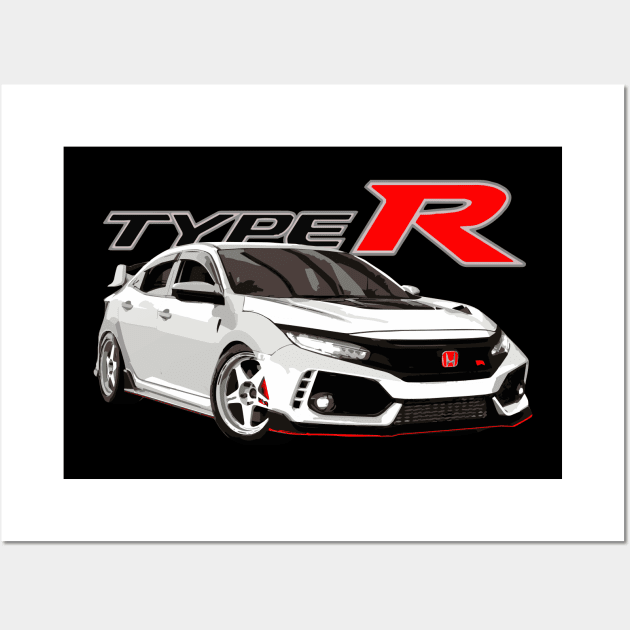 FK8 Civic Type R Championship White Spoon Varis Wall Art by cowtown_cowboy